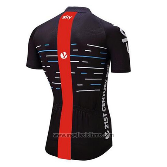 2018 Abbigliamento Ciclismo Sky Nero e Rosso Manica Corta e Salopette